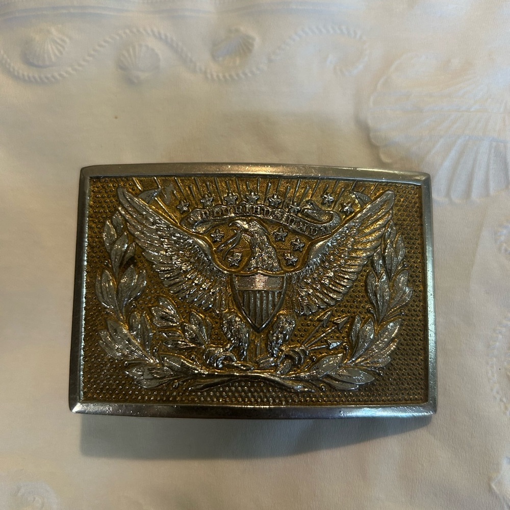 US Army officers ceremonial type belt buckle from World War II Pacific Theatre